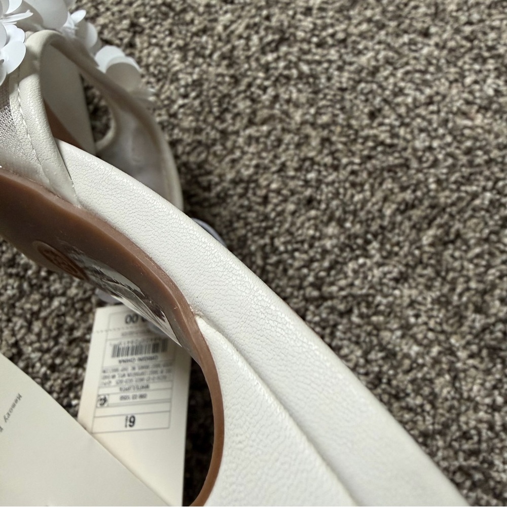 Lupita Mesh Rhinestone Peep Toe Mule Heels Memory Foam Insole - A New Day White - Picture 8 of 11